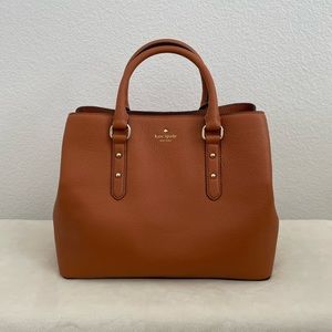 Kate Spade medium hand bag. Brown/cognac/camel color. Used ONCE (like-new).
